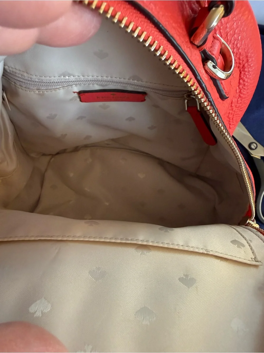 Kate Spade Carter Street Mini Caden Backpack Pebbled Leather Picnic Red